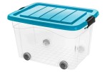 Pojemnik z pokrywą turkusową Roller Box 40l z kółkami 