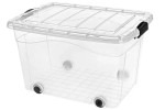 Pojemnik z pokrywą transparent Roller Box 60l z kółkami