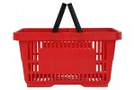 Kosz sklepowy 22L czerwony 2 rączki 