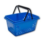 Kosz sklepowy 28L niebieski 2 rączki  