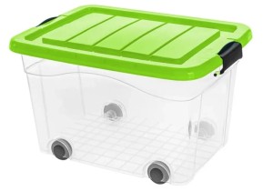 Pojemnik z pokrywą zieloną Roller Box 40l z kółkami