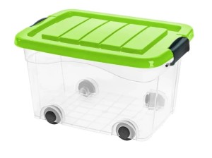Pojemnik z pokrywą zieloną Roller Box20l z kółkami