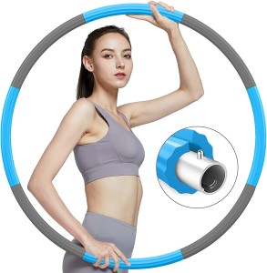 Hula hoop składane Piiknuo dla dorosłych kolor niebiesko-szary hula hop