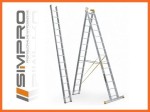 Drabina aluminiowa FORTE 3-częściowa uniwersalna 3x8 stopni